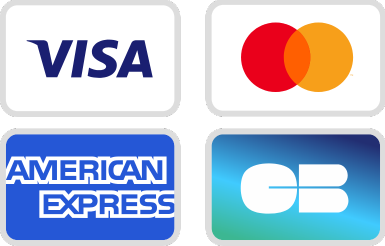 Cartões de créditos aceitos: Visa, Mastercard, American Express e CB.