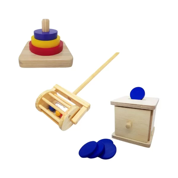 Kit Montessori 12 a 18 Meses - 3 Brinquedos